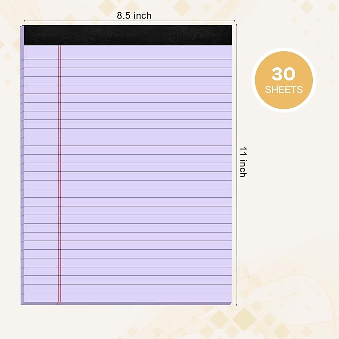 2 Pack Legal Pads 8.5 x 11 Pink Note Pads 8.5 x 11 Purple Notepad 8.5 x 11 - Image 2