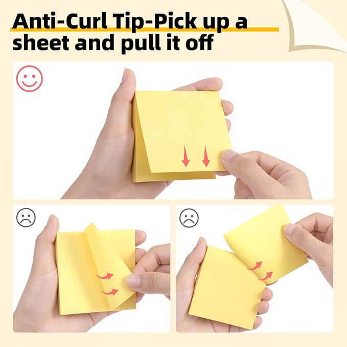 HappyHapi Sticky Notes 3x3 Inch 2800 Sheets, 28 Pack 100 Sheets/Pad, 4 Soft - Image 8