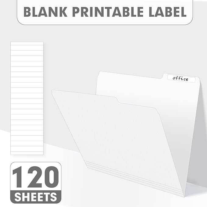 File Folder, PANDRI 120 Pack File Folder, 1/3 Cut Tab, Letter Size, Filing - Image 3