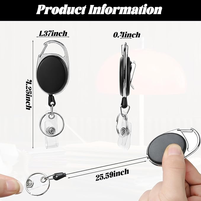 50 Pcs Badge Reels Retractable Heavy Duty Id Badge Holders Retractable Clip - Image 3