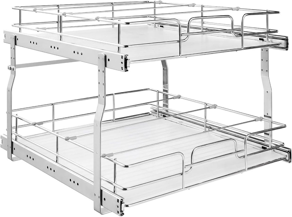 VEVOR 2 Tier Pull Out Cabinet Organizer 20" W x 21.22" D Slide Out ...