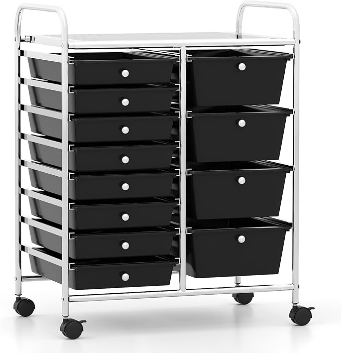 LDAILY 12 Drawer Rolling Storage Cart, Rolling Cart by LDAILY