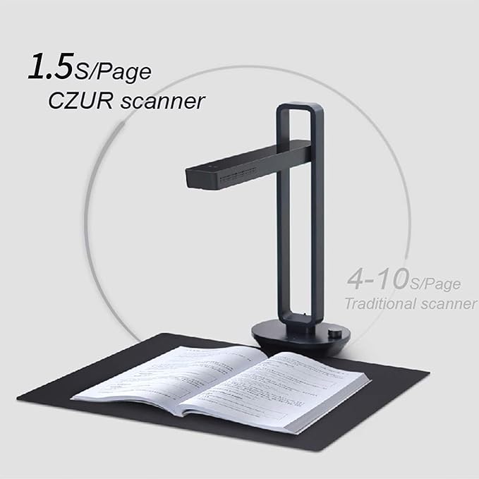 CZUR Aura Pro Portable Book Scanner, A3 Document Scanner, Auto-Flatten & - Image 3