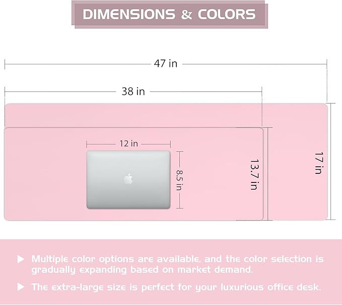 Aothia Leather Desk Pad Protector, Office Desk Mat, Large Mouse Pad, Laptop - Image 3