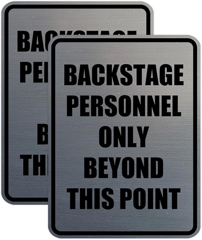 Portrait Round Backstage Personnel Only Beyond This Point Door or Wall Sign by SignsByLITA