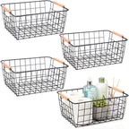 HDYOUDO Metal Black Wire Basket, Food Storage Basket Organizer by HDYOUDO