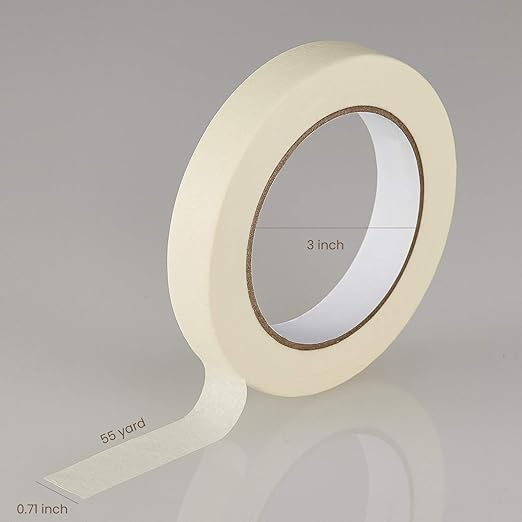 Lichamp Masking Tape 10 Pack General Purpose Beige White Color, 0.75 inch x 55 - Image 4