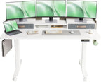 Claiks Standing Desk with Drawers, Adjustable Stand Up Electric Standing Desk