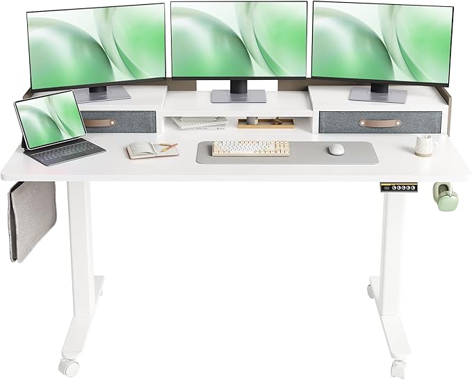 Claiks Standing Desk with Drawers, Adjustable Stand Up Electric Standing Desk by CLAIKS