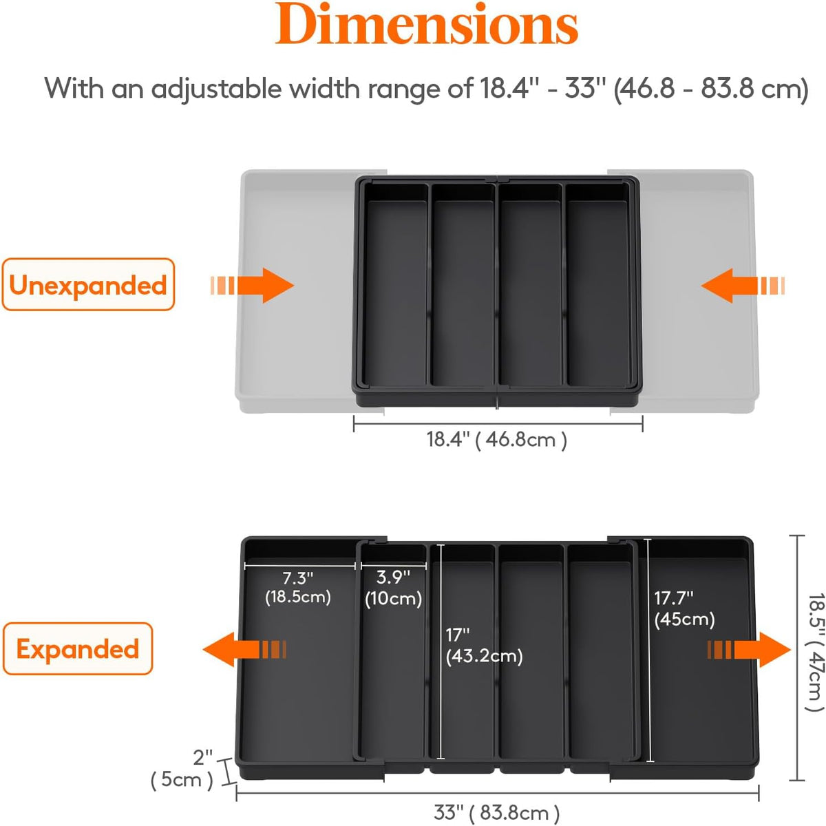 Lifewit Utensil Organizer for Kitchen Drawers, Expandable Utensil Tray
