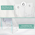 Argvey Acrylic Brochure Holder 8.5 x 11 inches, 4 Tier Clear Brochure Display - Image 5