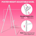 VAIIGO 63" White Easel Stand for Wedding Sign Poster Display Easel Folding Art - Image 4