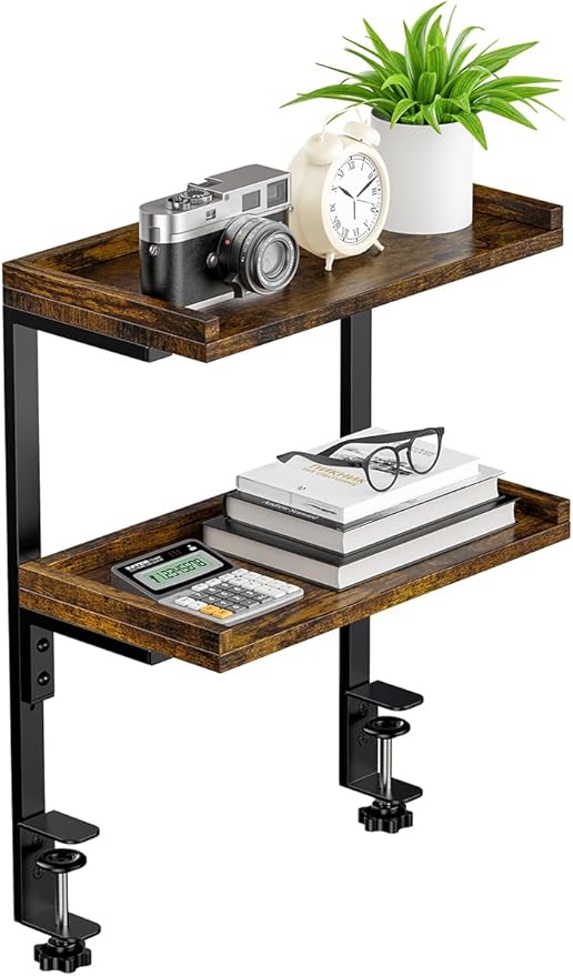 ART-GIFTREE Clamp On Desk Shelf 2-Tier, 12.5 inche Wood Shelving Unit - Image 8