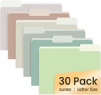 SUNEE File Folders, 30 Pack Manilla Folders 8.5 x 11, Colored File Folders Home by SUNEE