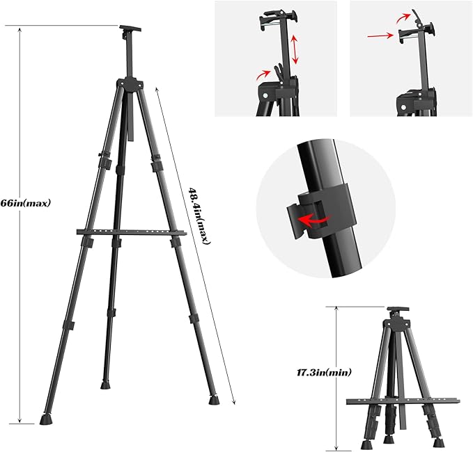 Easels for Painting Canvas, Aredy 66" Art Easel for Drawing, Portable Painting - Image 2