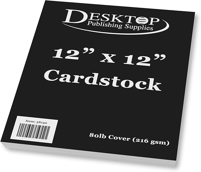 Premium Black 12x12 Cardstock by DesktopPublishingSupplies