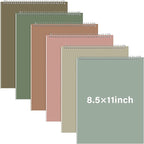 Maitys 6 Pcs Legal Pad Steno Spiral Notebook 8.5" x 11" Top Bound Spiral Pads by Unknown