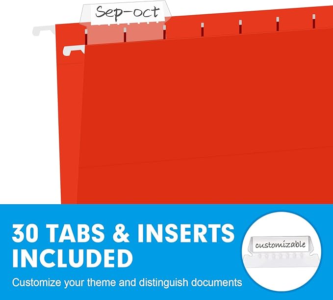 Hanging File Folders, RAZCC 30 Pack Reinforced Hanging Folders Letter Size - Image 6