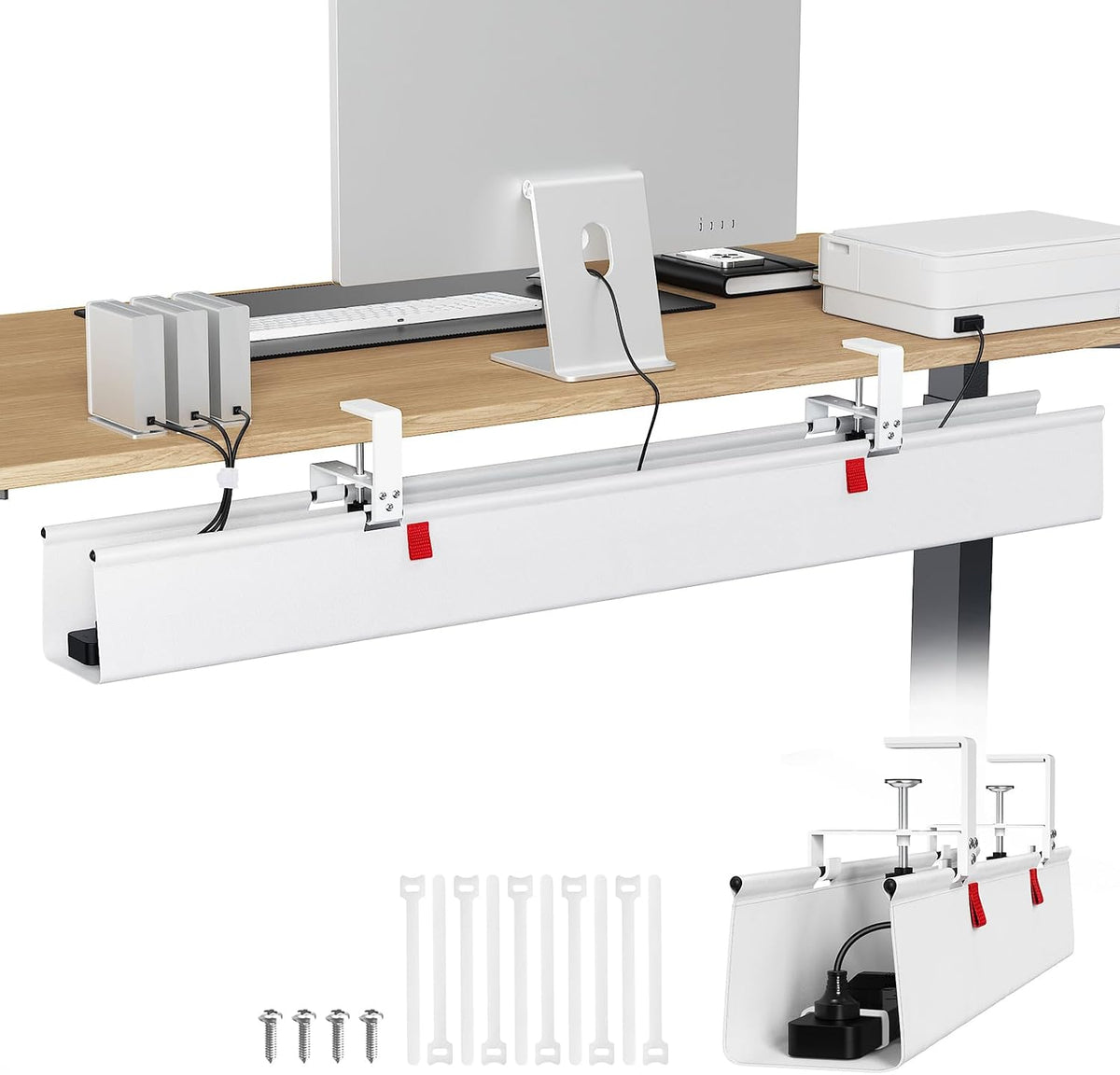 KEEGH Extra Large 48" Under Desk Cable Management Tray