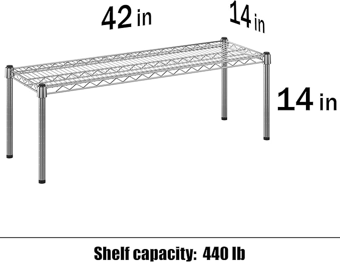 Regal Altair 14" Deep x 42" Wide x 14" Height Wire Shelving Kit | 1-Tier | NSF - Image 3