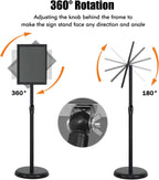adjustable sign stand for display, pedestal floor signage, package contents