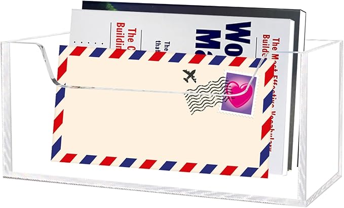 Mail Holder for Table, Acrylic Letter Holder Box for Desk or Wall Mount - Image 5