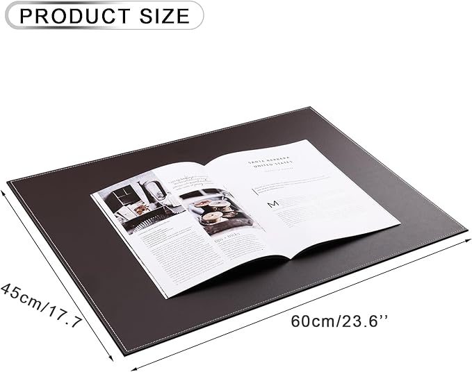 KINGFOM Desk Pad & Mat 24" x 18" Protector Large Mouse Pad PU Leather - Image 2