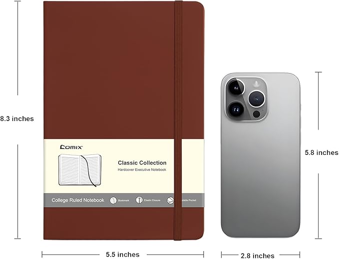 Comix 8 Pack Lined Notebook Journals, 240 Pages, 5.5 x 8.3 inch, Journaling - Image 2