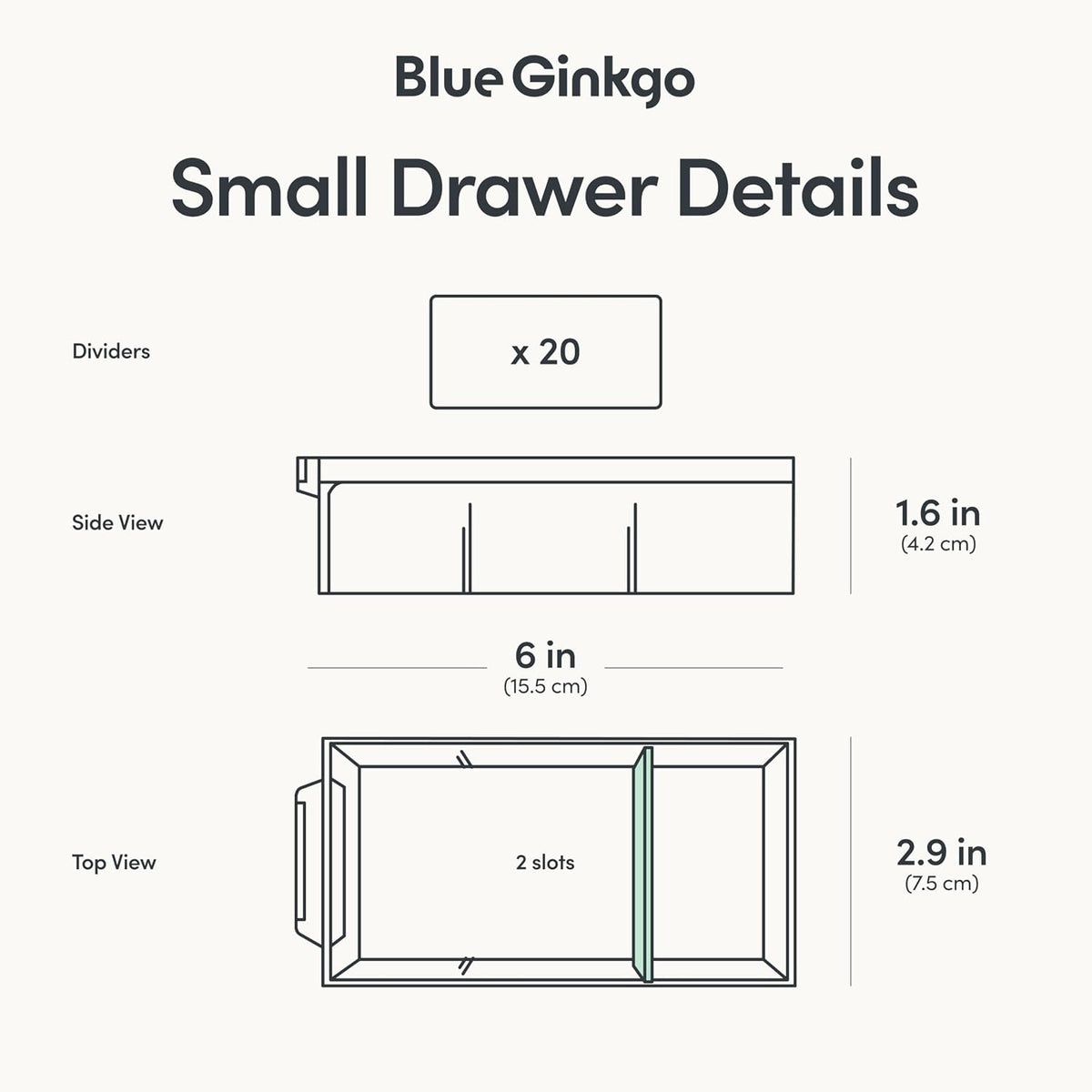 Blue Ginkgo 20-Drawer Storage Cabinet Organizer, Blue, Made in Korea