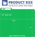 File Folder, PANDRI 120 Pack File Folder, 1/3 Cut Tab, Letter Size, Filing - Image 2
