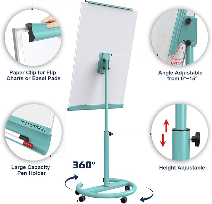 TSJ OFFICE Rolling Whiteboard Standing - Image 2
