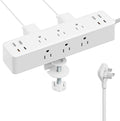 Flat Plug Desk Clamp Power Strip 10FT, 24W Total Charging Station, Desk Edge by AcozvinPowerStrip