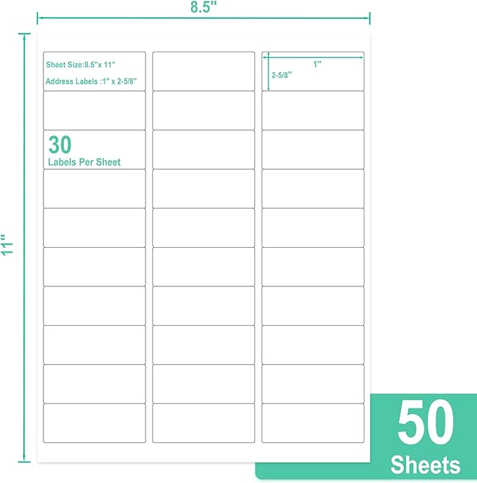 L LIKED Printable Address Labels, 500 Labels, 30 per Sheet, Mailing Labels - Image 2