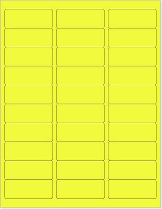 NextDayLabels - 8-1/2 x 11" Neon Color High Light Fluorescent Labels by NextDayLabels