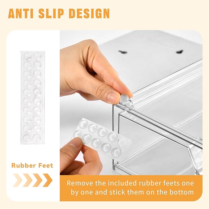 2 Pack Stackable Makeup Organizer, 12.1''L Acrylic Bathroom Organizer and - Image 3