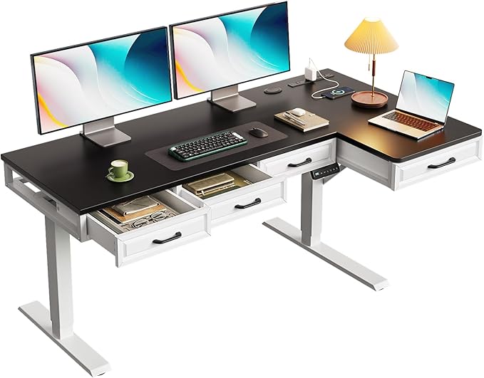 OffiGo L Shaped Electric Standing Desk by OfficeGo-ForHomeOfficeWork