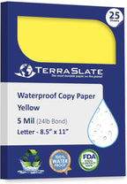 TerraSlate Waterproof Paper, Rip-Proof Colored Paper, 25 Sheets, 5 Mil by TerraSlate