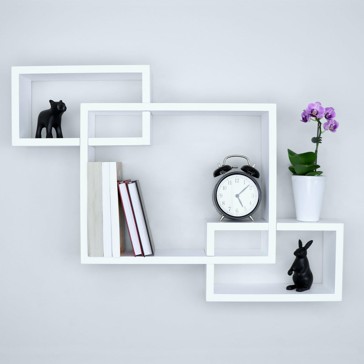 Ballucci Wooden Interweave Floating Wall Mounted Shelves, Horizontal and Vert...