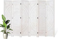 66.9Inch Folding Room Divider, 6 Panels Wood Carved Privacy Screens, Free by Svimi