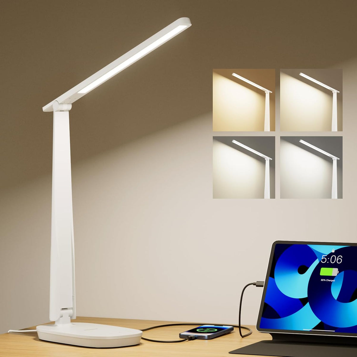 Honeywell LED Desk Lamp for Home Office, Eye-Caring Light