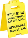 Smilelife Funny Office Cubicle Decor We're Having A Team Meeting Desk Sign Team by Smilelife