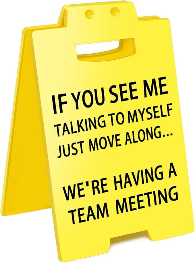 Smilelife Funny Office Cubicle Decor We're Having A Team Meeting Desk Sign Team by Smilelife