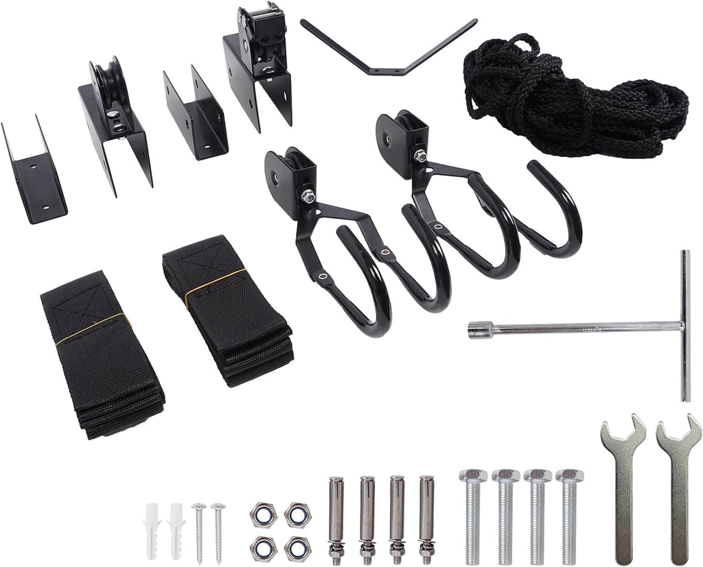 2026 upgrade cargo box garage pulley system, heavy-duty, front angle view