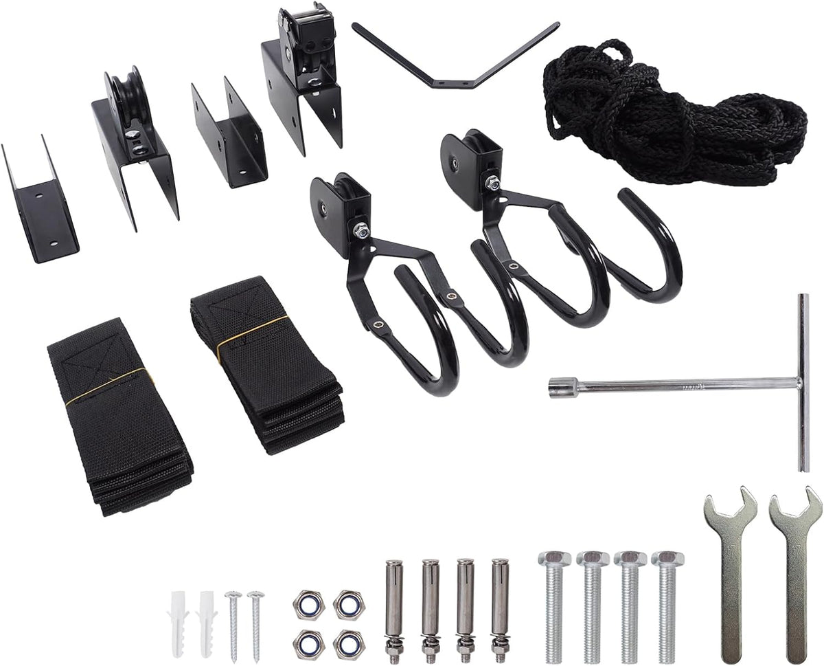 2026 upgrade cargo box garage pulley system, heavy-duty, front angle view