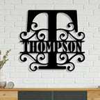 Custom Metal Signs | Personalized Monogram Name Sign | Outdoor Wall Art by AVAGift