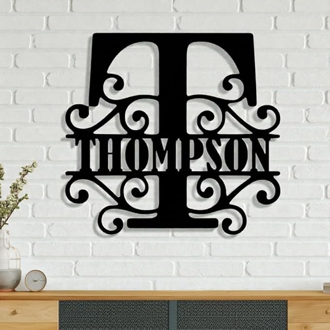 Custom Metal Signs | Personalized Monogram Name Sign | Outdoor Wall Art by AVAGift