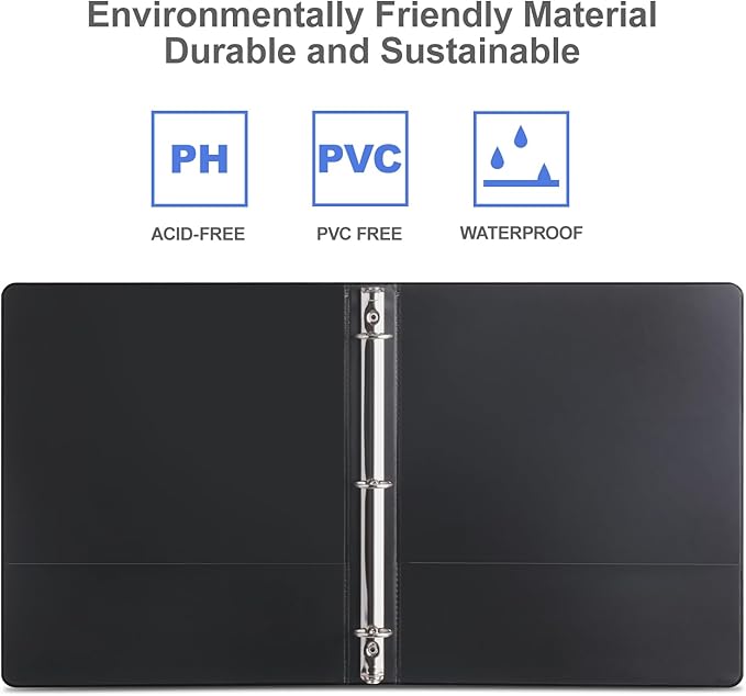 3 Ring Binder 1 Inch, ViVin Sturdy 1"-Round Ring Binder - Image 4