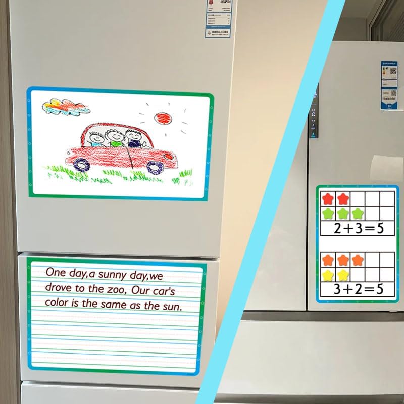 3+50PCS,Magnetic Lined Paper for Whiteboard 23.3x16.5in, Giant Notebook Paper for Classroom Draw Write Dry Erase Handwriting Chart Kids for Teachers (Note+Ten),Ten Math 16.5x11.7in