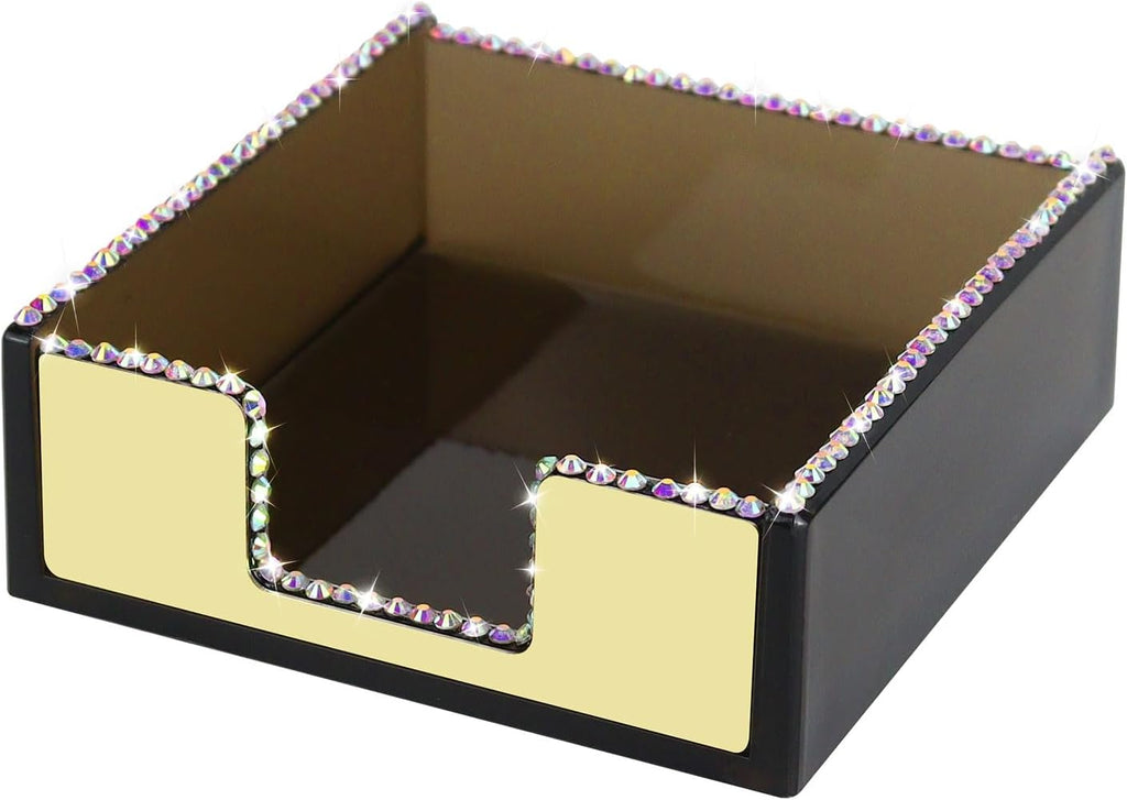 Buqoo Sticky Note Holder, Post It Note Dispenser Desk Organizer | Bling Postit Note Dispenser Post It Note Holder for Desk Acrylic Office Supplies