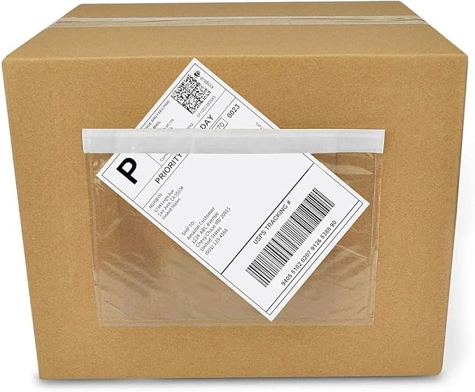 Coopaty 6" x 9" Adhesive Packing List Envelopes Clear Plastic Mailing Shipping - Image 3